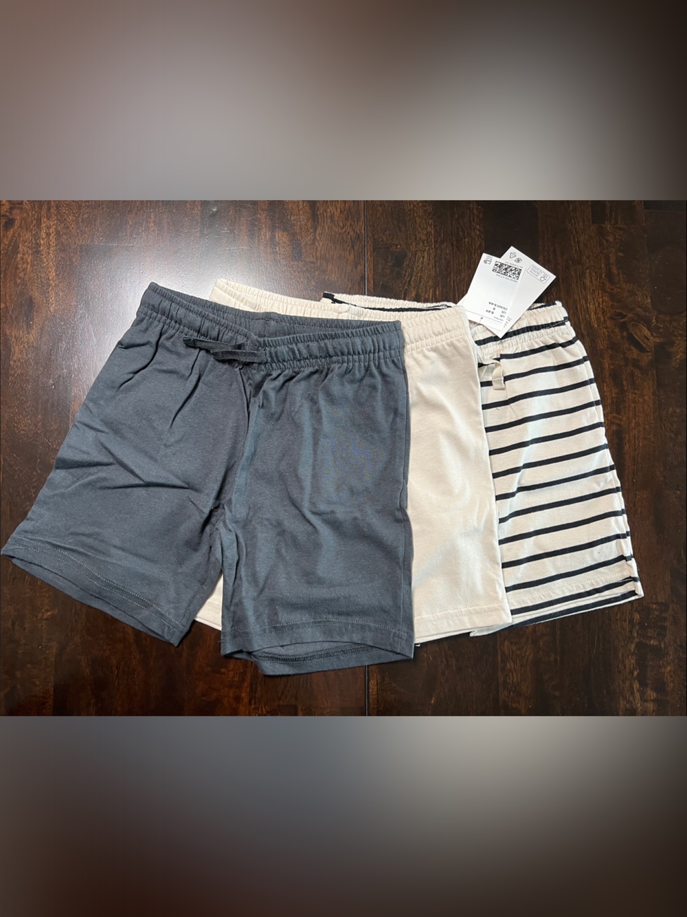 H&M Kids 3-Pack Shorts in Black, Grey and striped